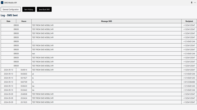 SMS Mobile API Screenshot