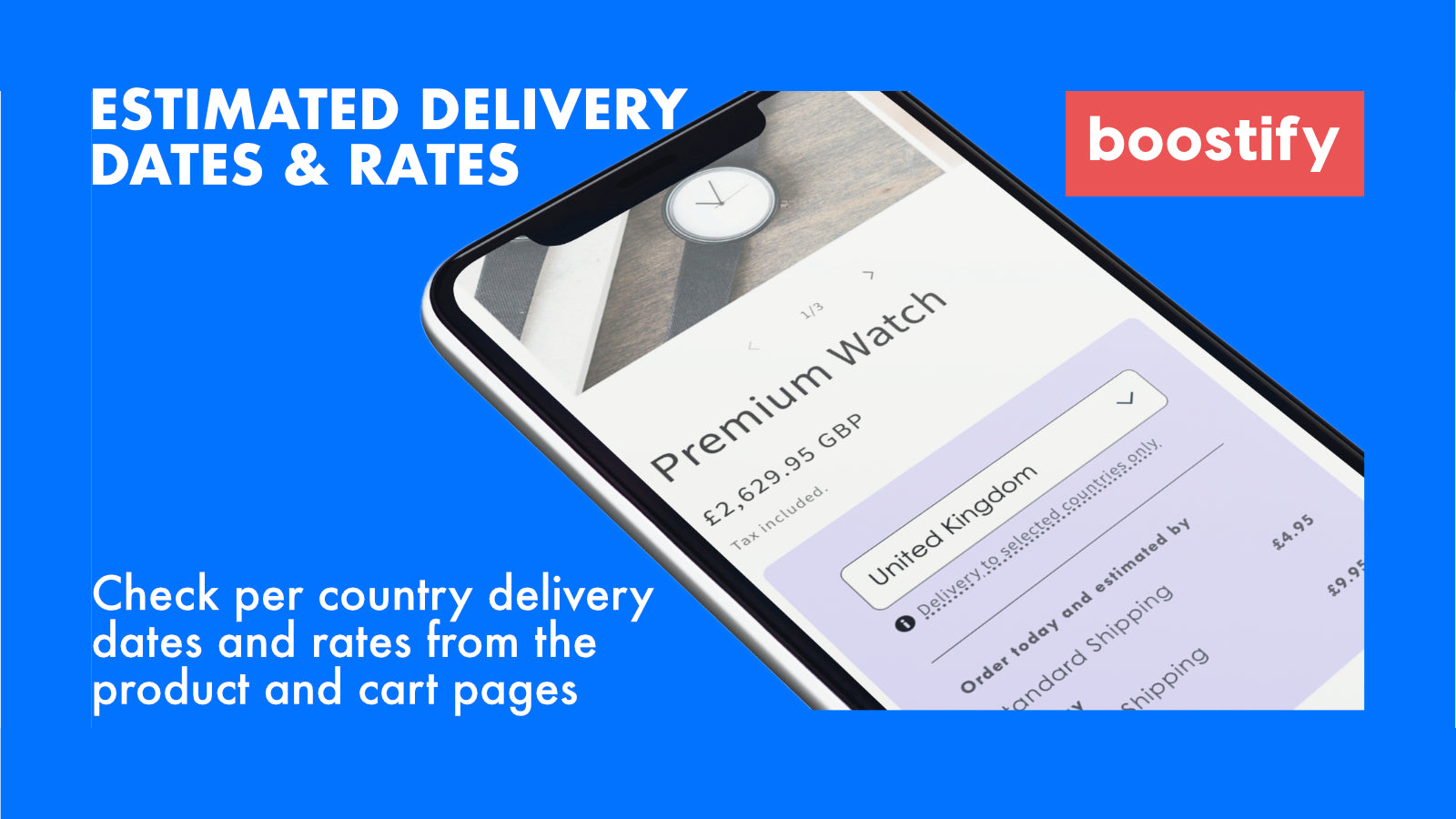 Delivery Date & Rates ‑ ETA Screenshot