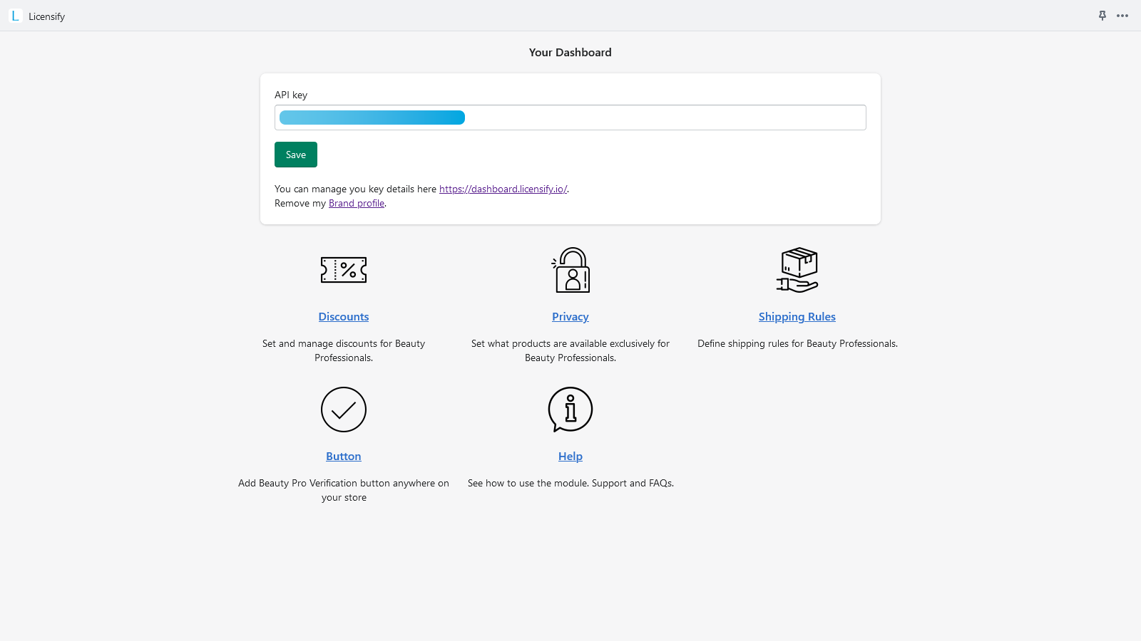 Module Admin Page