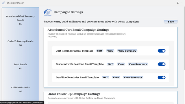 Configuraciones de Checkout Chaser