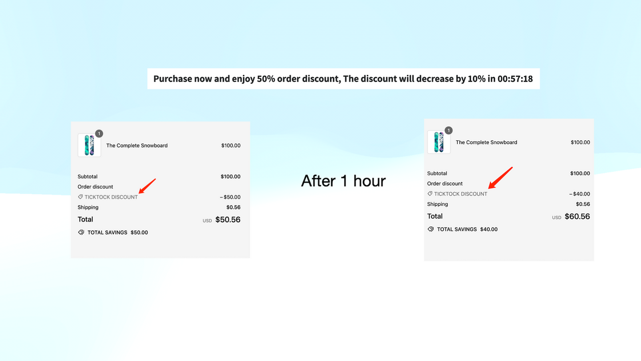 aperçu des fonctionnalités de ticktock-discount