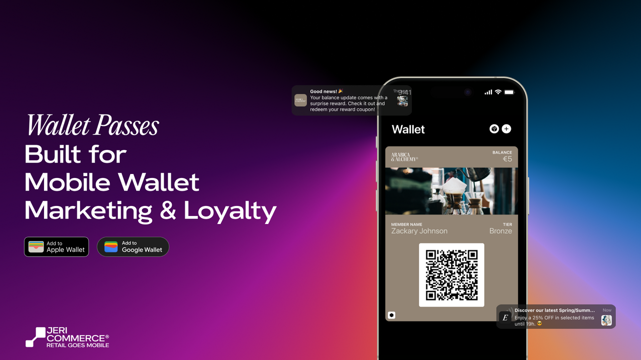 JeriCommerce - Wallet Pass pour le marketing de portefeuille mobile et la fidélité