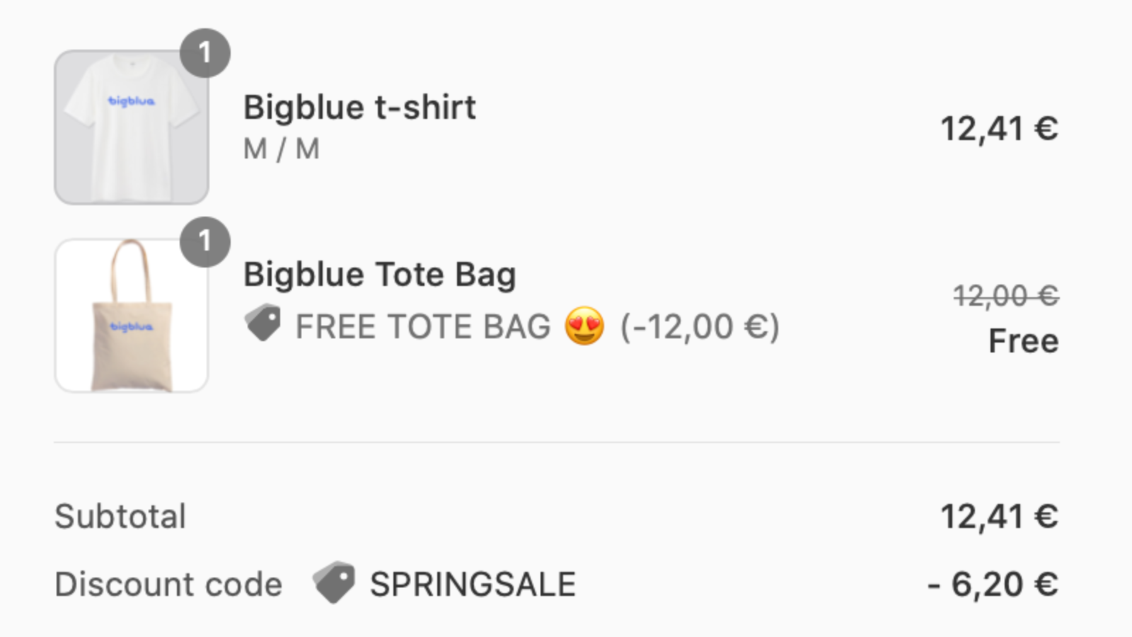 Bigblue Automatic Free Gifts Screenshot