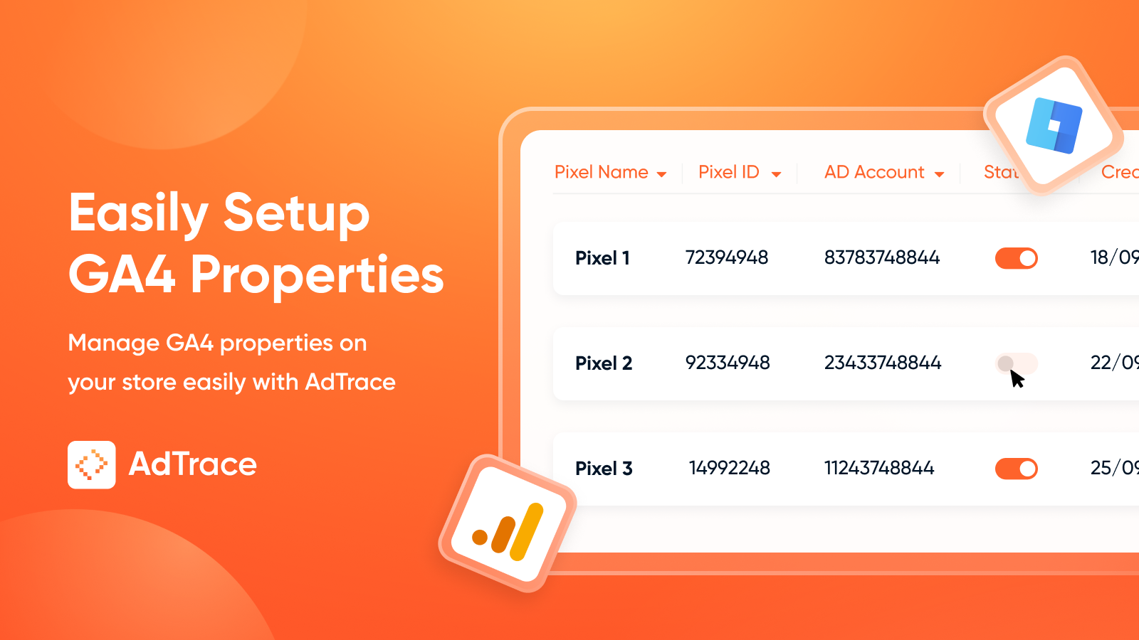 configuración de propiedades ga4 en shopify