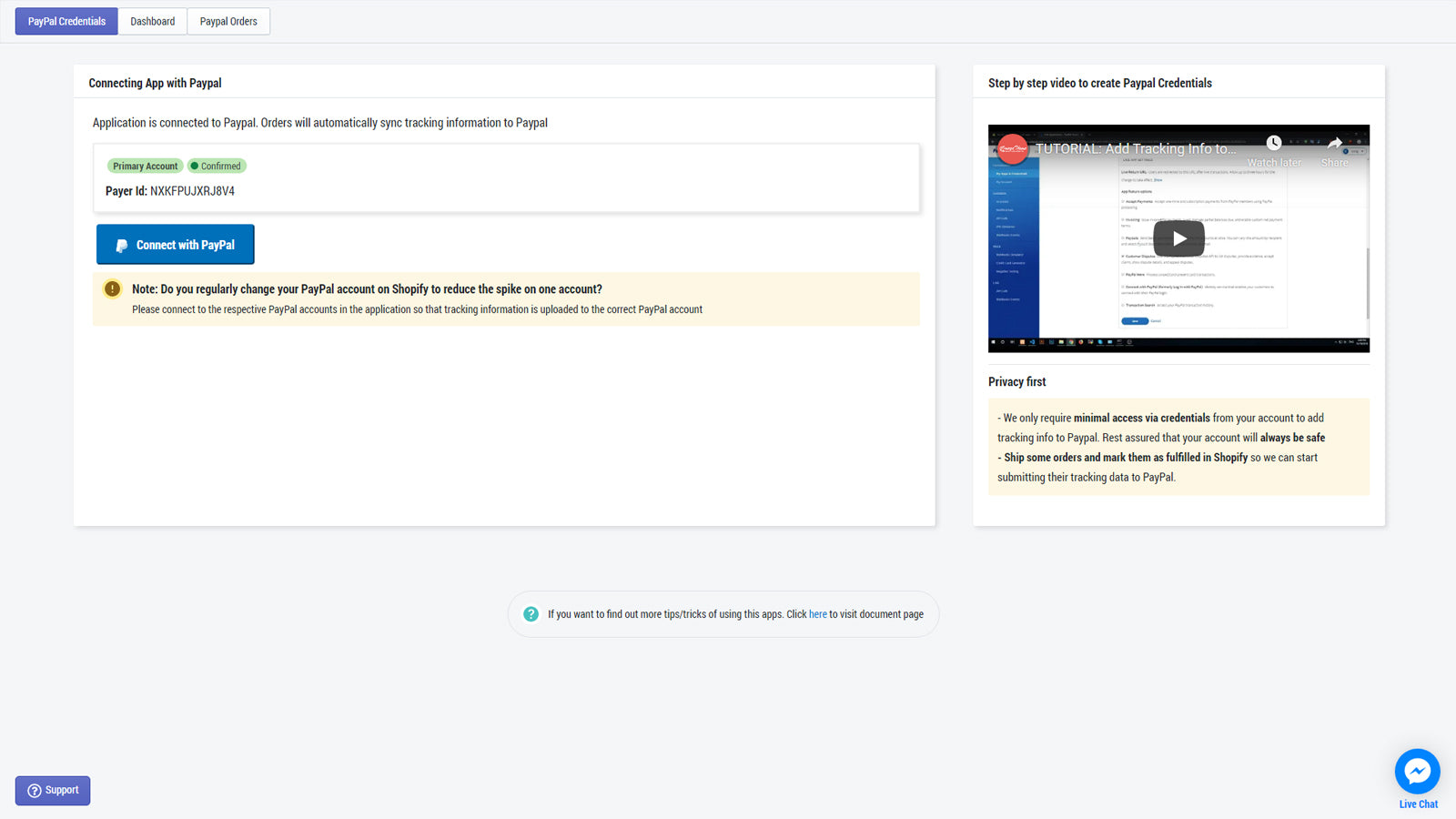 How customers track a package with a tracking number on Paypal