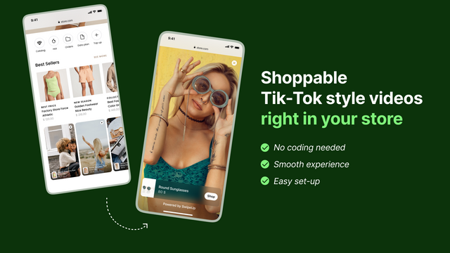 Shoppable  Tik-Tok stil videoer  direkte i din butik