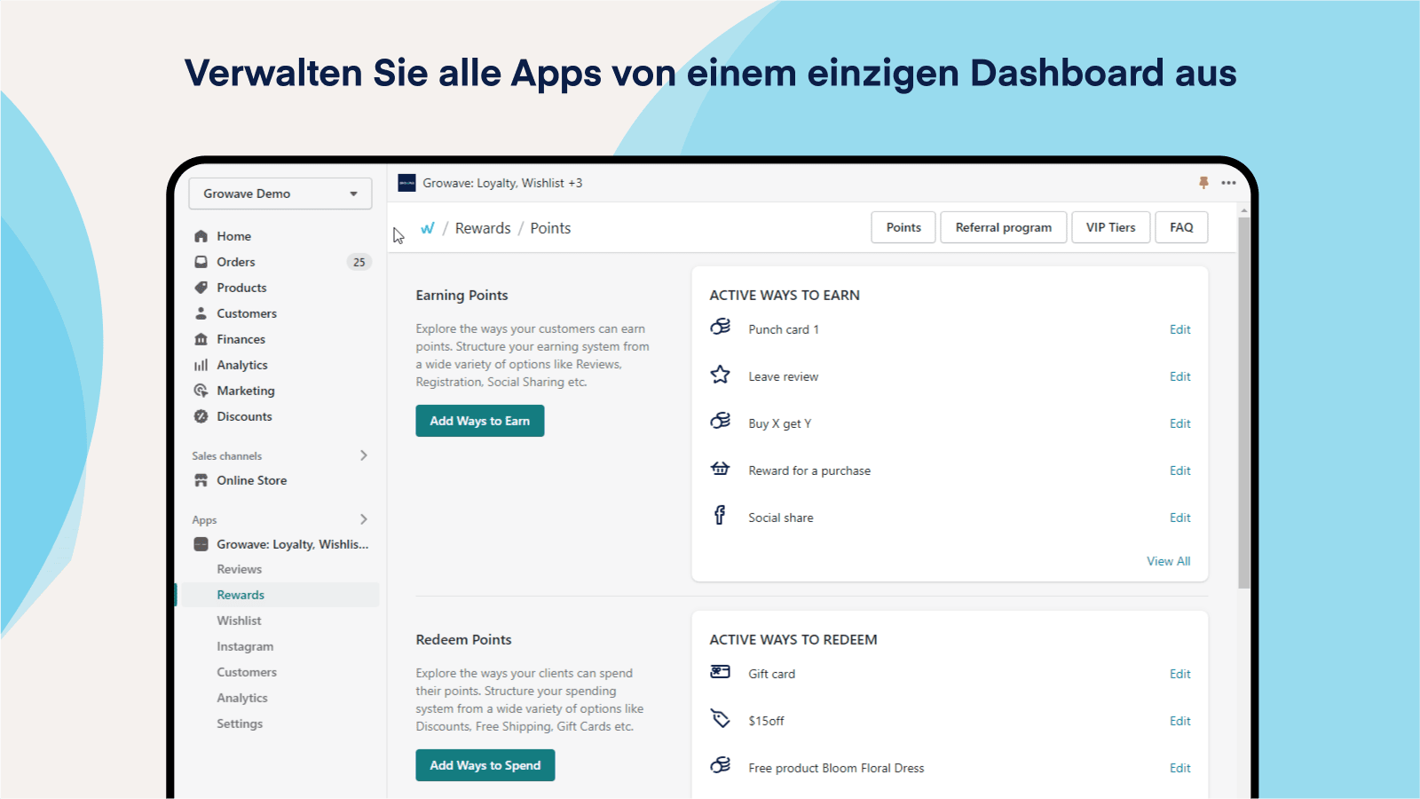 Verwalten Sie alle Apps von einem einzigen Dashboard aus