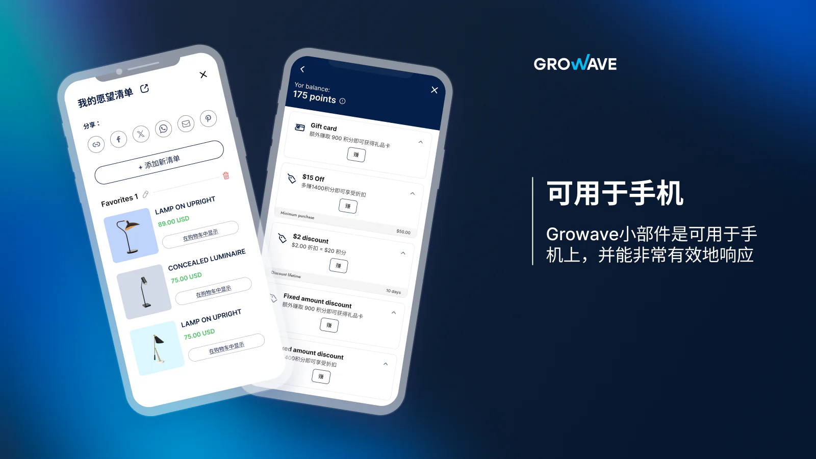 Growave小部件是可用于手机上，并能非常有效地响应