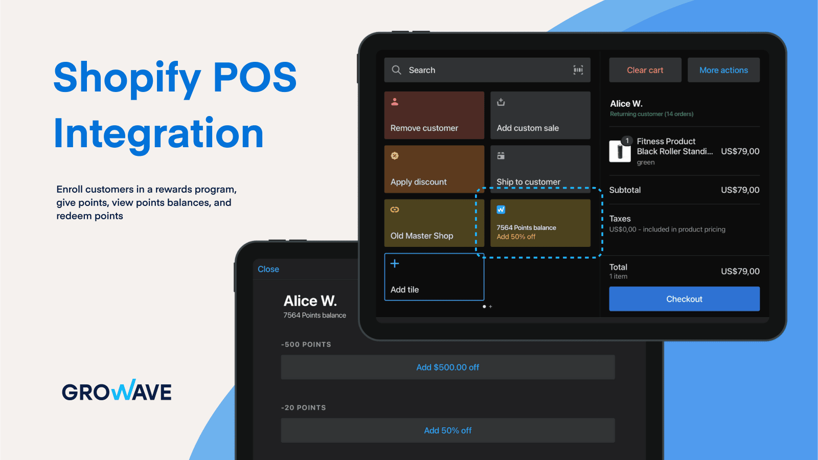 Growave integrerer med Shopify POS for at indløse point og belønninger