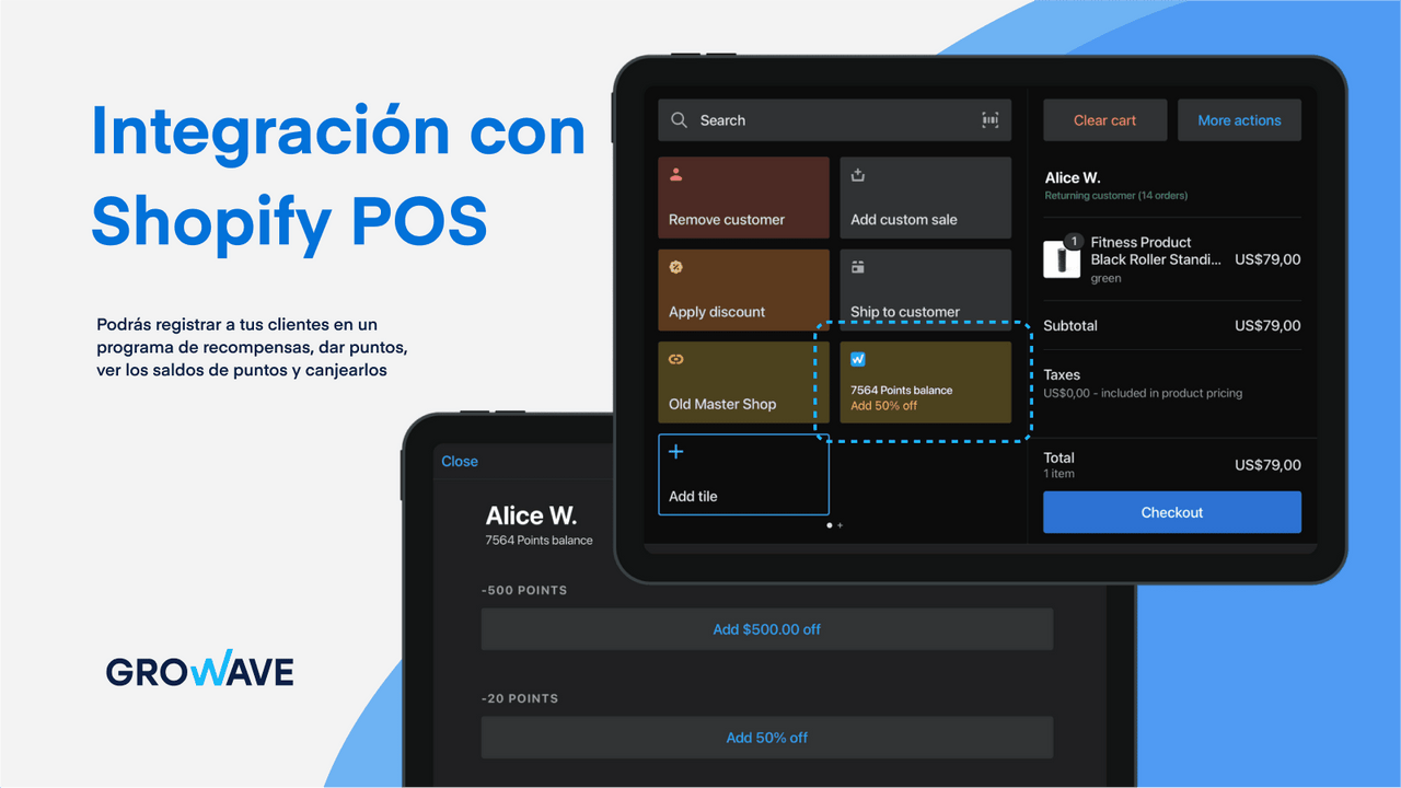 Integra perfectamente Growave con Shopify POS