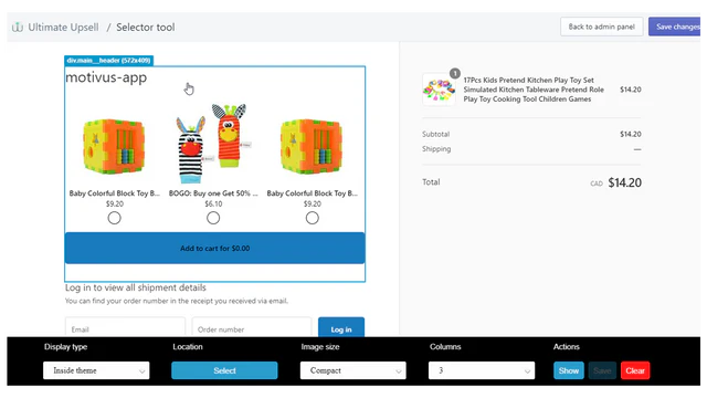 Configurar la venta adicional de la página de agradecimiento