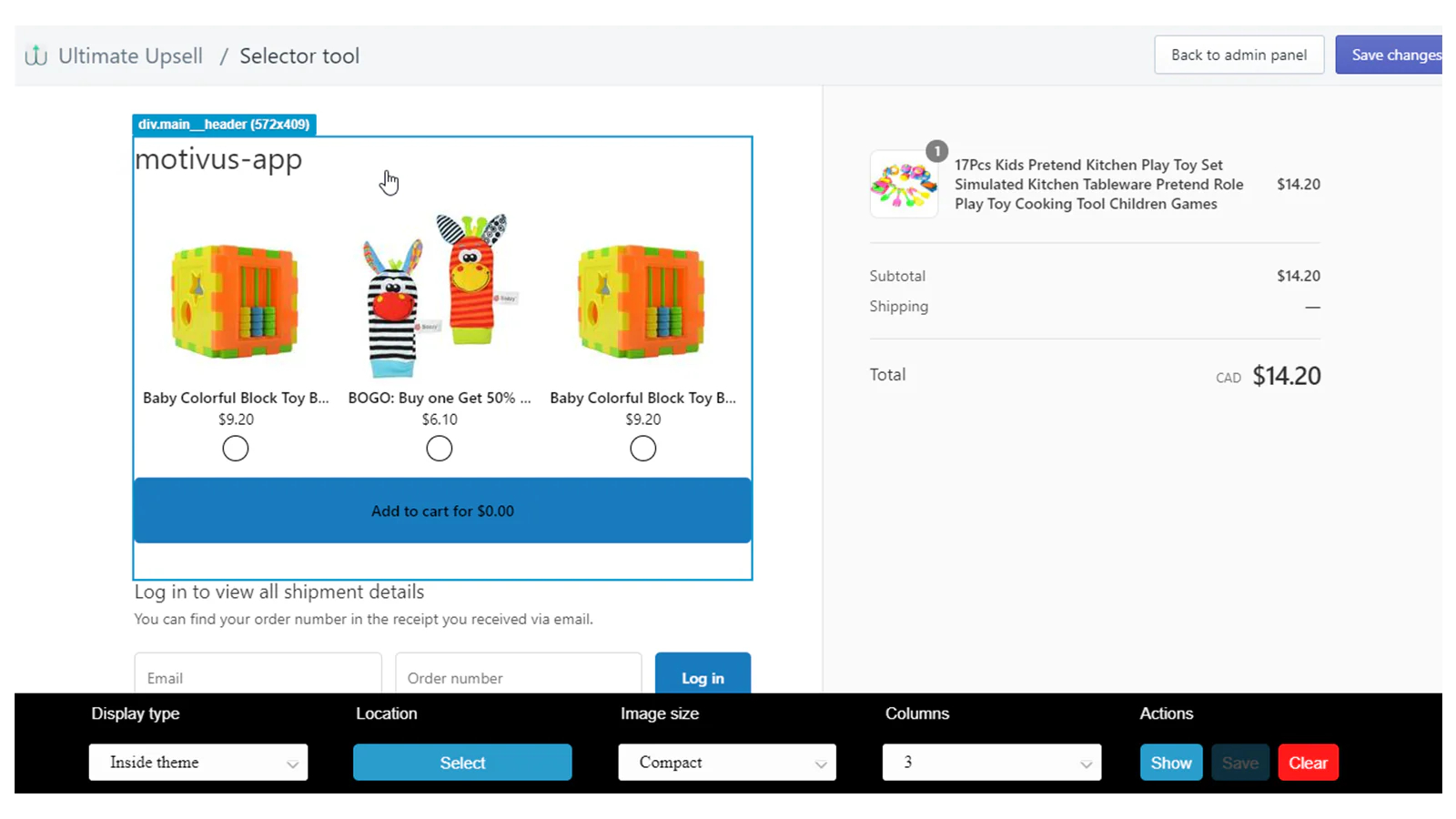 Configurar la venta adicional de la página de agradecimiento