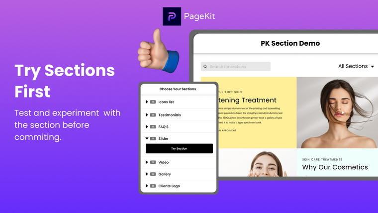 Pagekit ‑ Store Theme Sections Screenshot