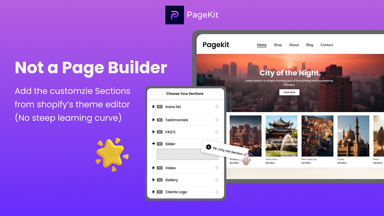 Pagekit ‑ Store Theme Sections Screenshot