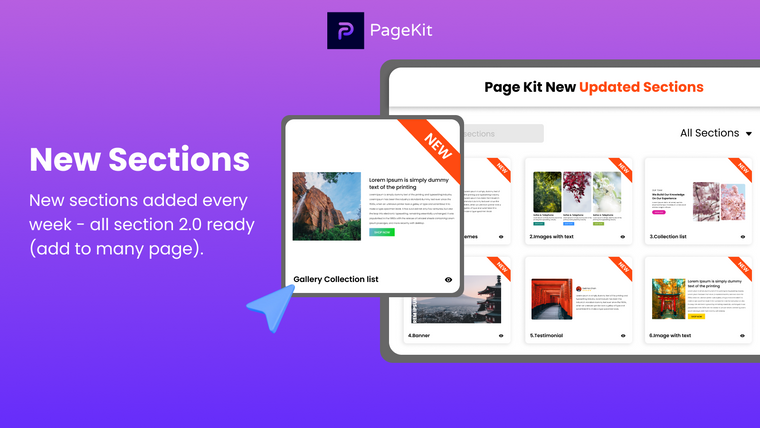 Pagekit ‑ Store Theme Sections Screenshot