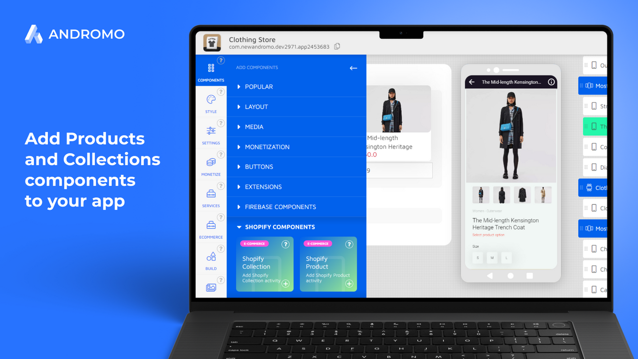 Add Shopify components to your app