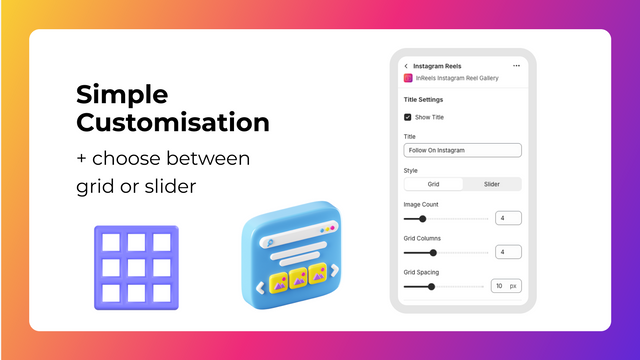 Gitter eller skyder layout for Instagram Reel