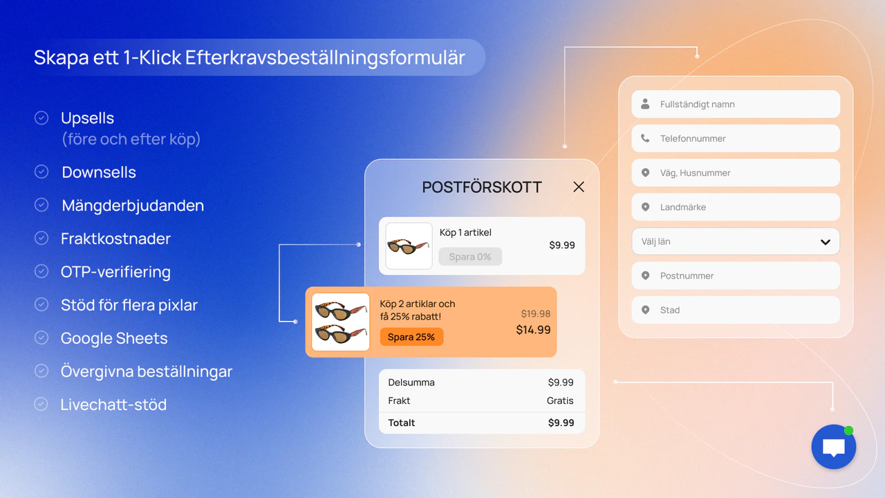 Skapa et 1-klik-COD för beställningar med betalning vid leverans