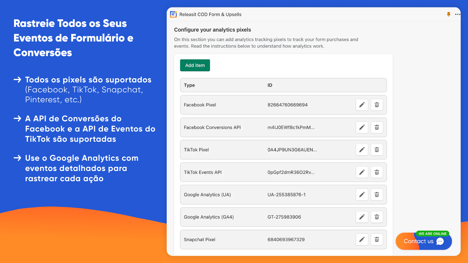 Rastreie eventos e conversões do formulário