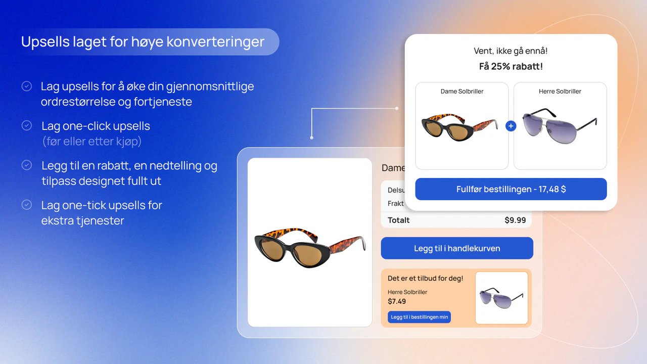 Oppsalg laget for høye konverteringer