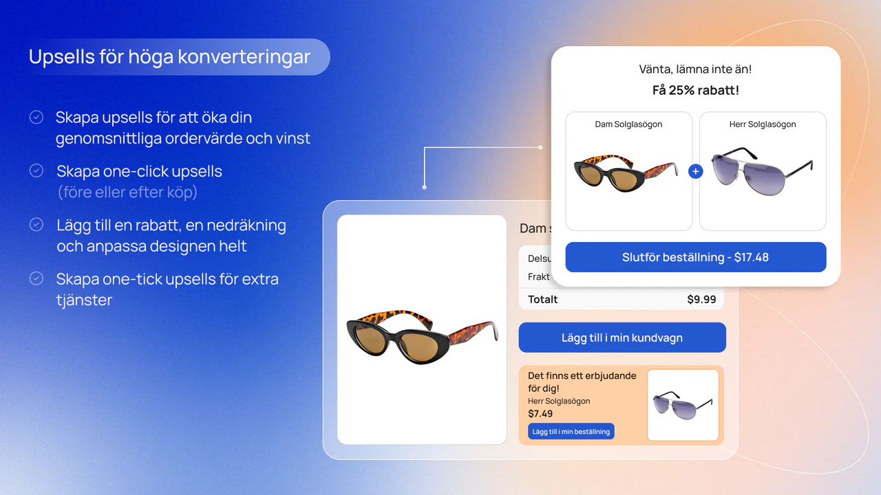 Upsells skapade för höga konverteringar