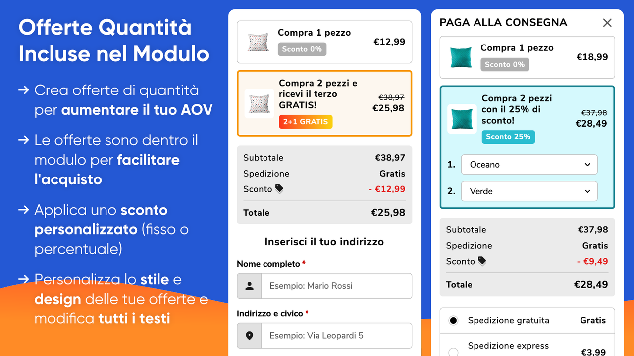 Offerte quantità per il modulo COD