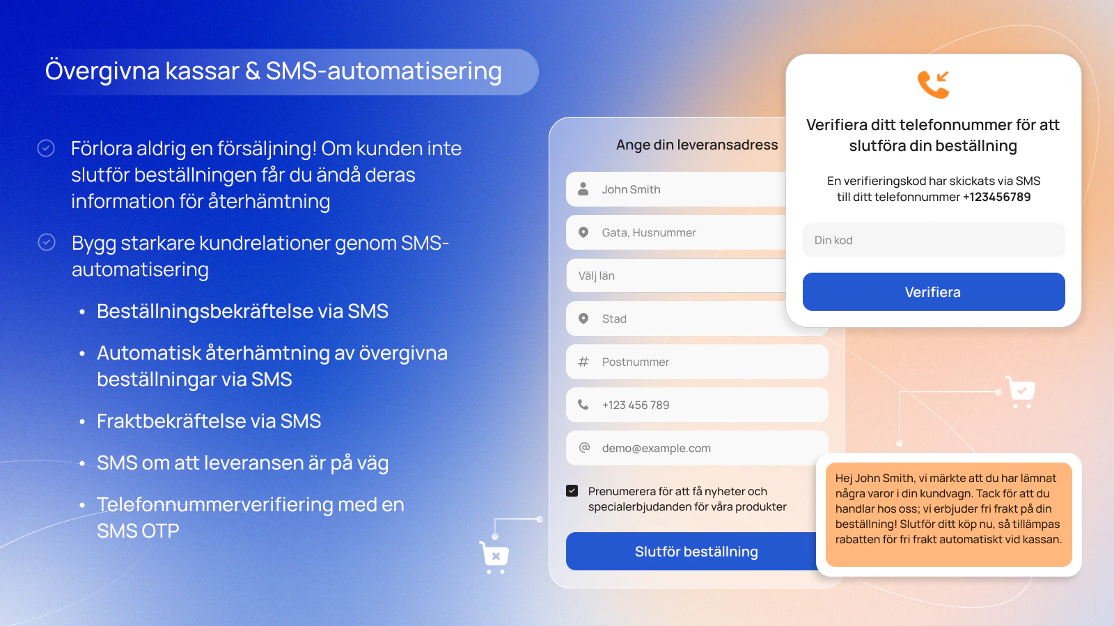 Övergivna kassor på formuläret för betalning vid leverans