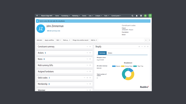 See activity right on the constituent panel