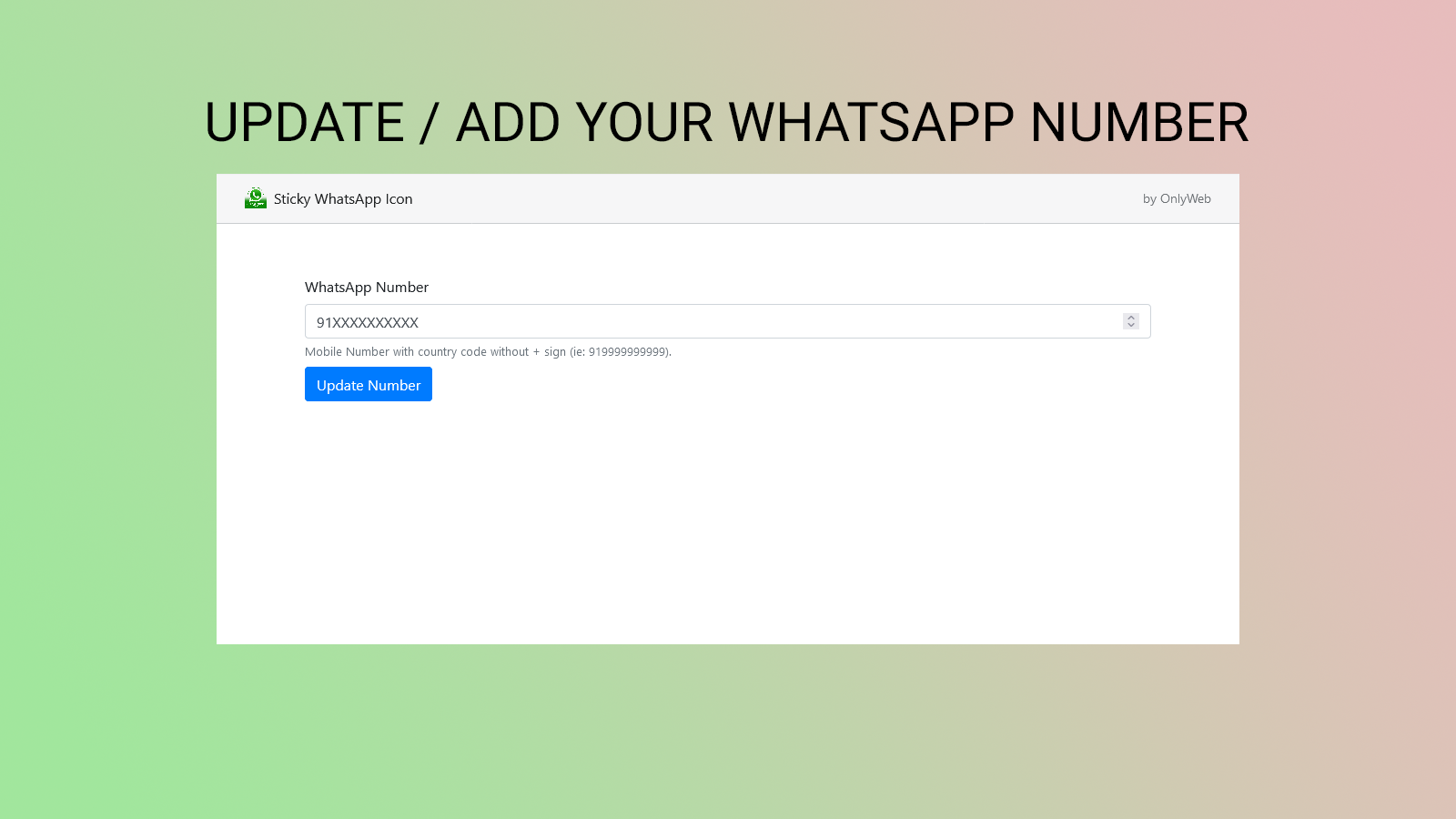 WhatsApp Sticky Icon för kundsupport