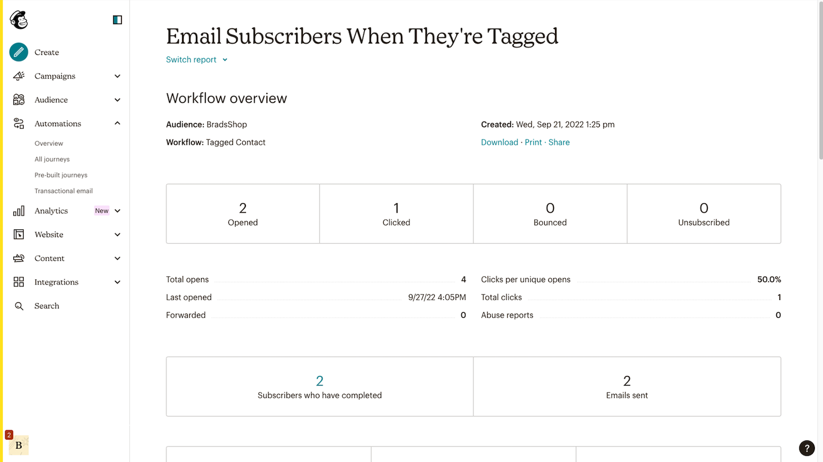 Monitore seu desempenho de e-mails