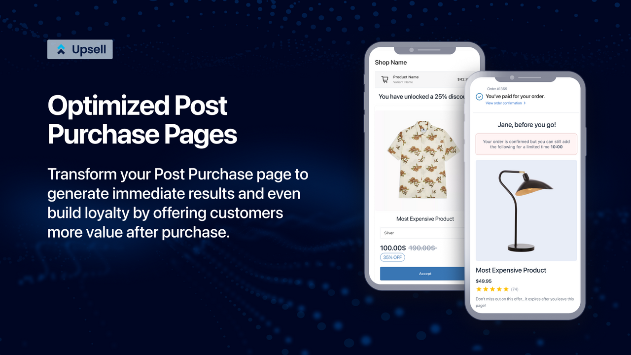 post-purchase offers, product upsell