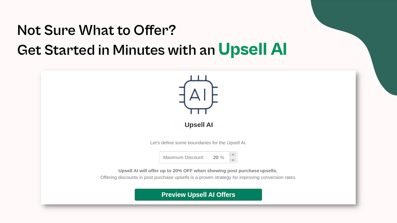 Begin binnen enkele minuten met upselling met een Plug-and-Play Upsell AI