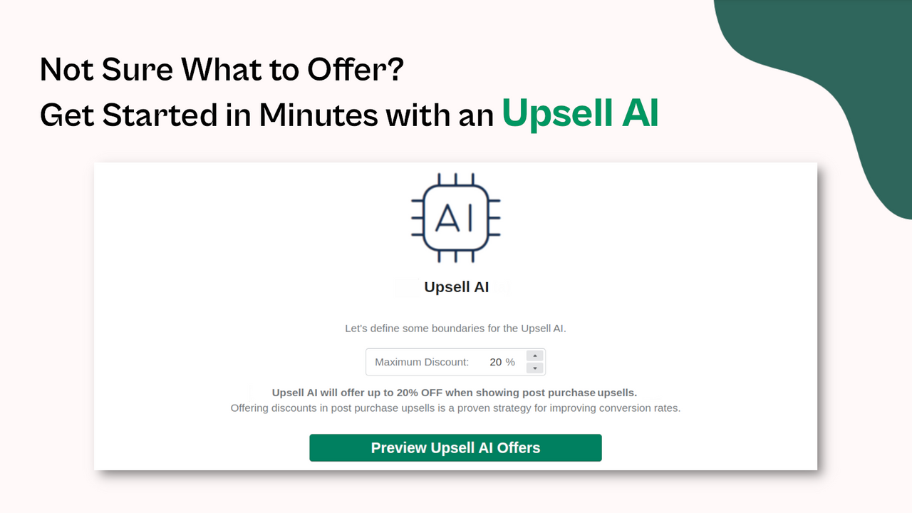 Beginnen Sie in Minuten mit dem Upselling mit einer Plug-and-Play-Upsell-KI