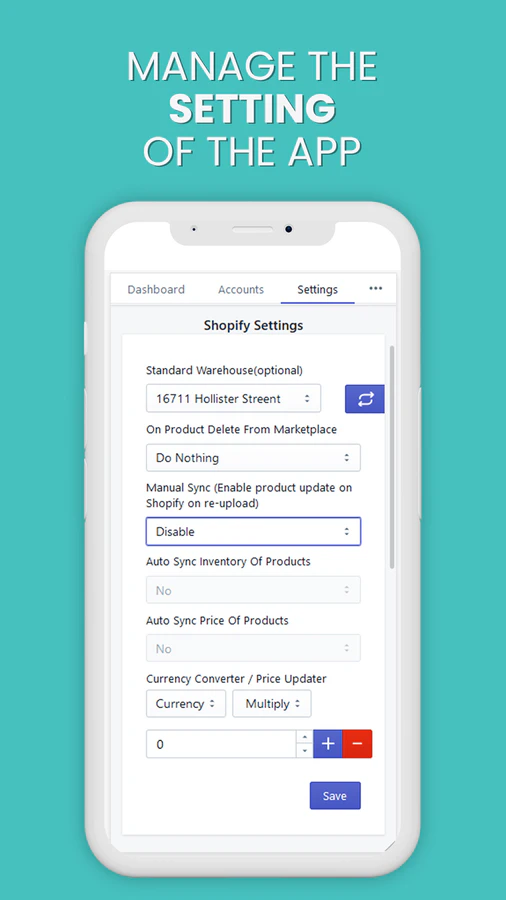 Dashboard of the app FBA order management Amazon fulfillment