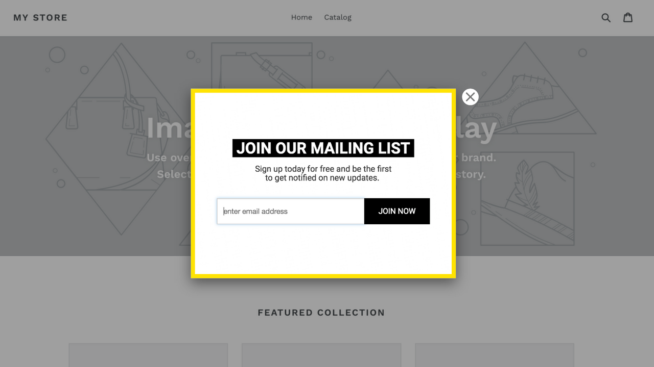 Custom Popups and limited-time offer options