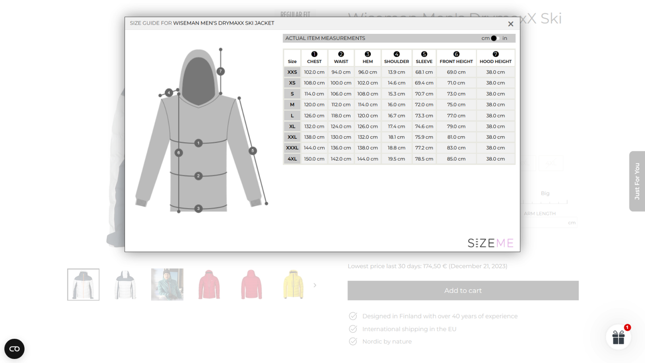 SizeMe - Real size guide and fit recommendations for clothing and