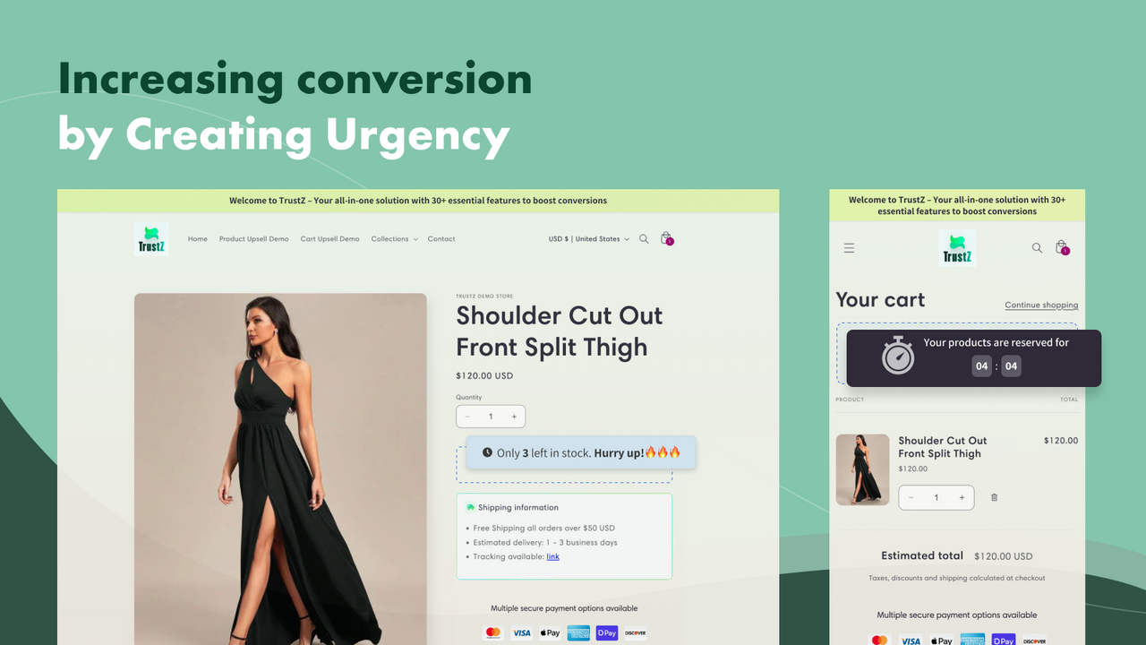 Countdown timer bar triggers urgency to boost conversions