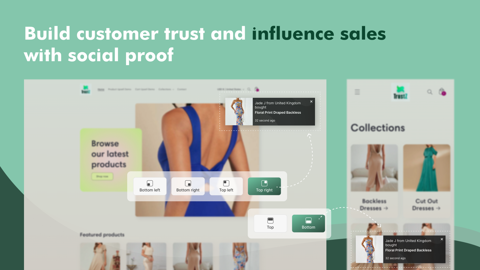 Build customer trust and influence sales with sales pop-up noti