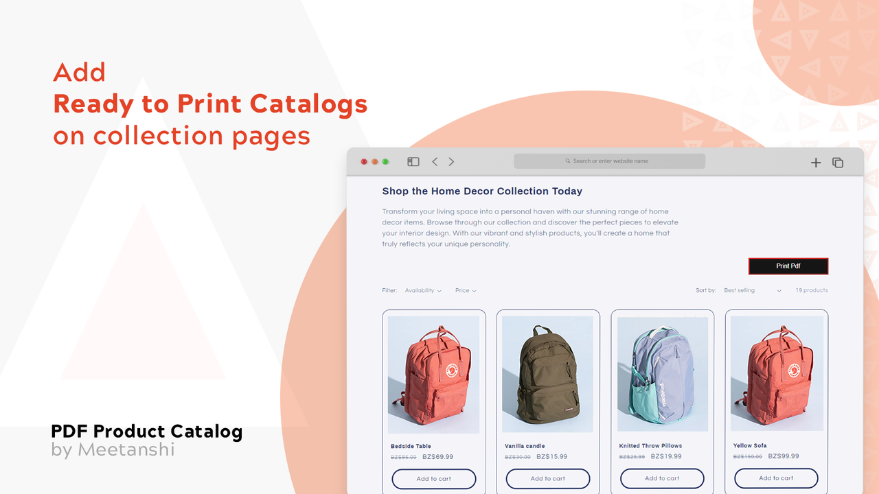 Meetanshi PDF Product Catalog Listo para Imprimir