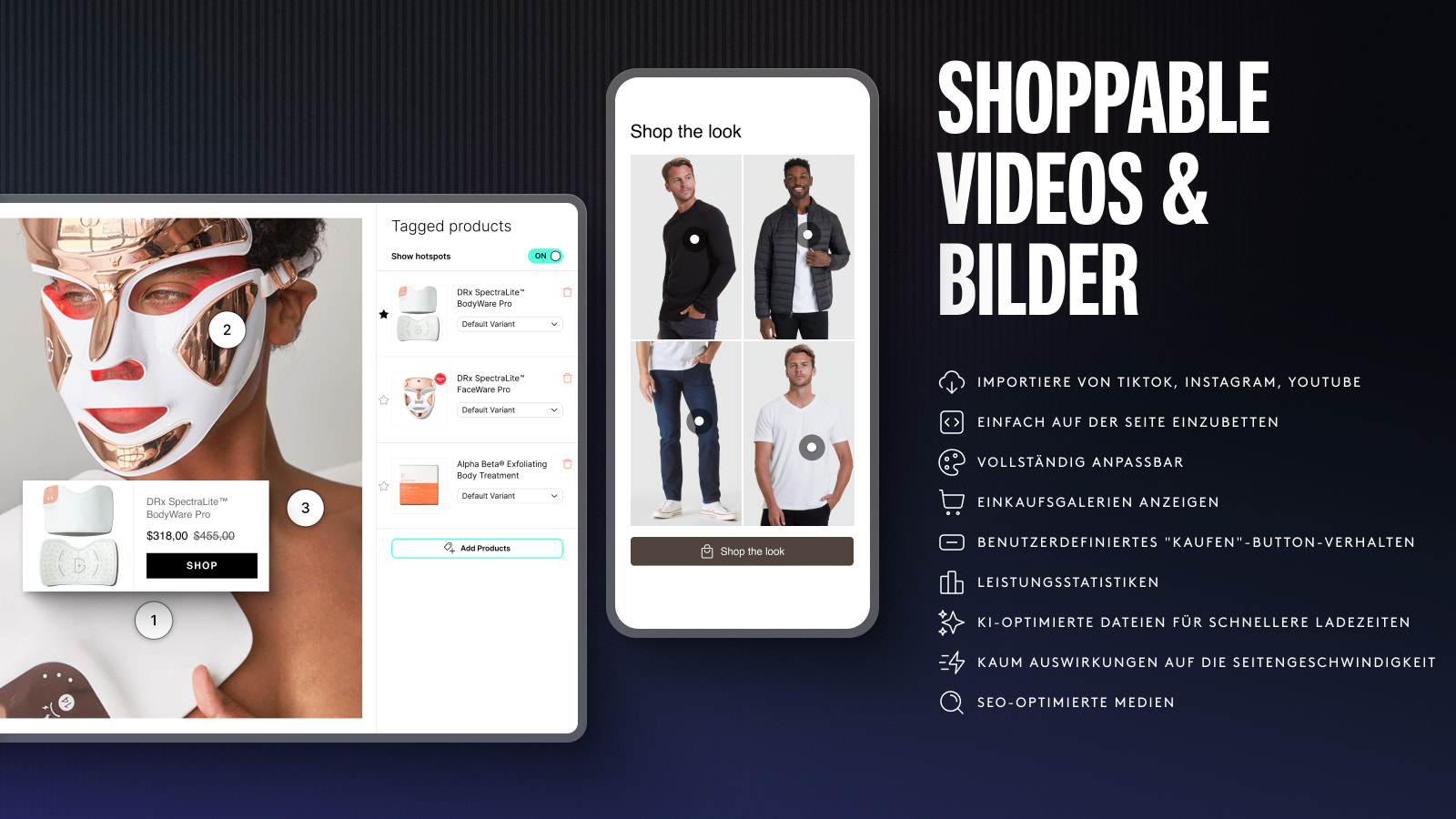 Shop-App-Video, Shop-Minis, Shoppable Hotspot-Bilder.