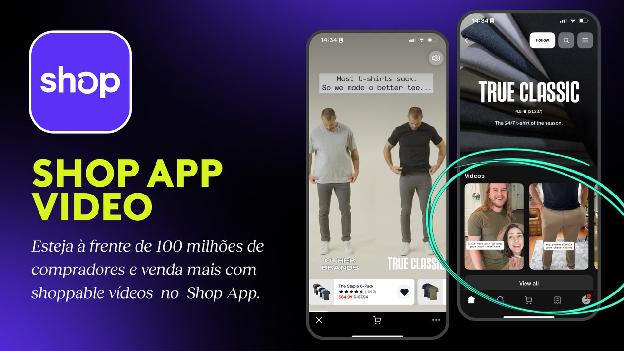 Vídeo Shop App, Shop Minis, Shoppable, app móvel