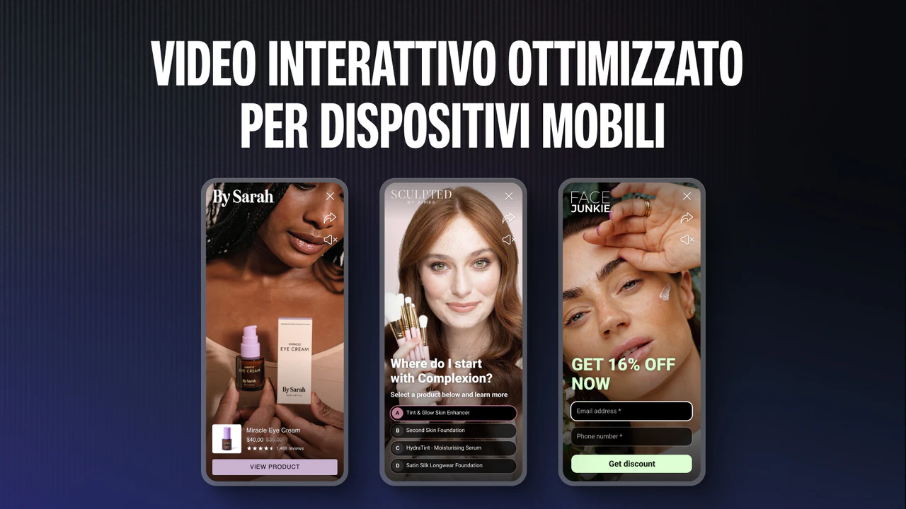 Shoppable video, feed e video di TikTok, editor video, UGC