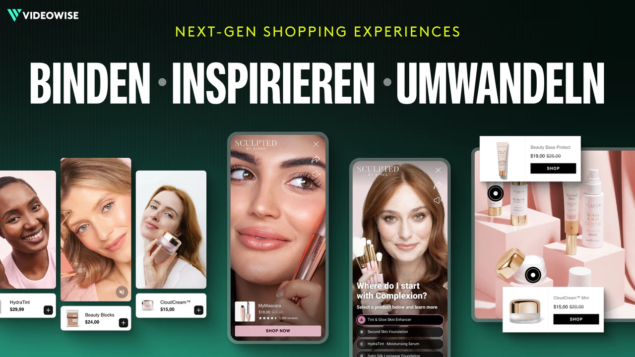 VIDEOWISE shoppable Videos, shoppable Hotspot-Bilder, Video-Quiz