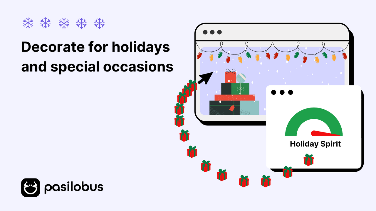 Holiday and special event decorations & cursor effects