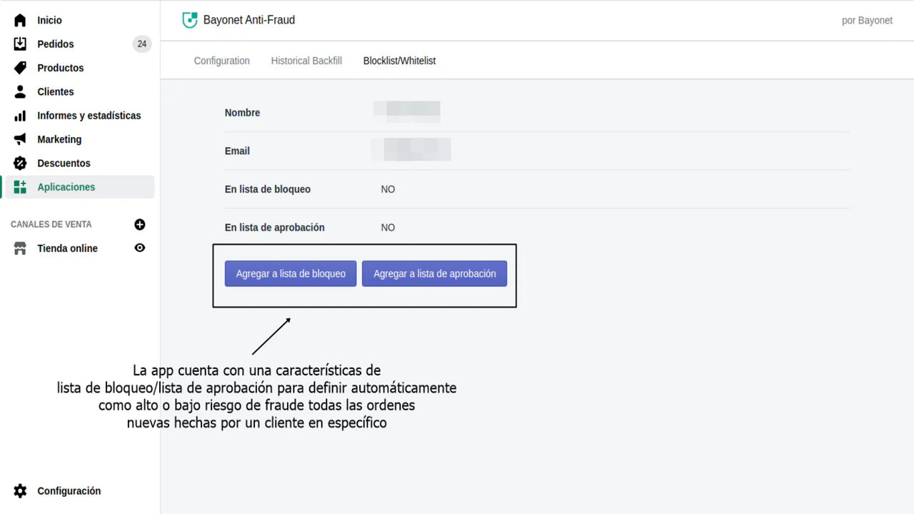 Característica de lista de bloqueo/aprobación