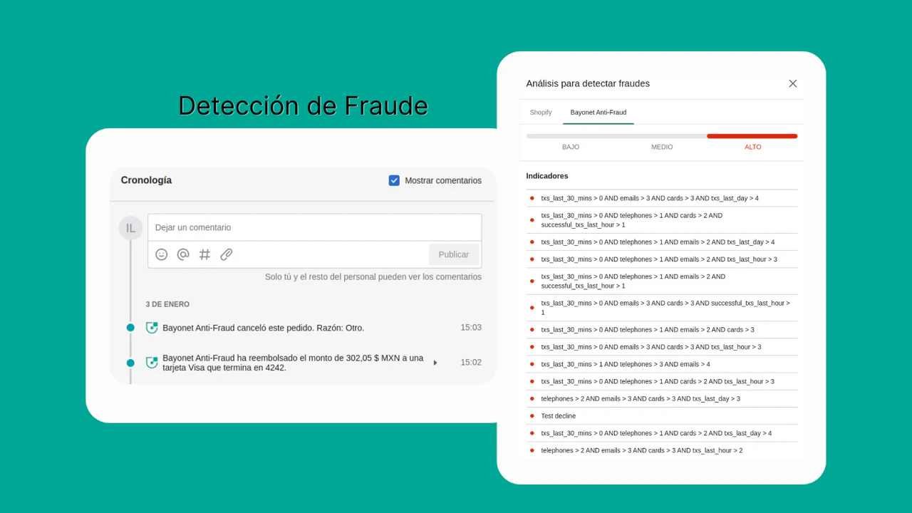 Orden con alto riesgo de fraude detectada y cancelada