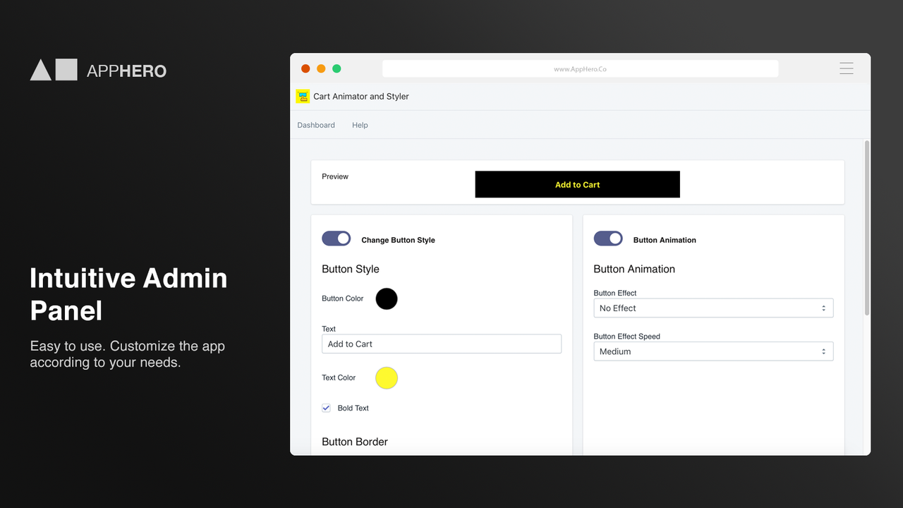 Intuitivt admin panel