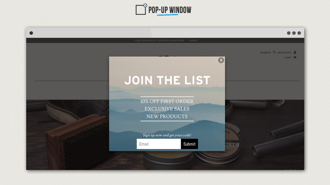Lifter Pop‑Up Window - Gather email subscribers or notify visitors