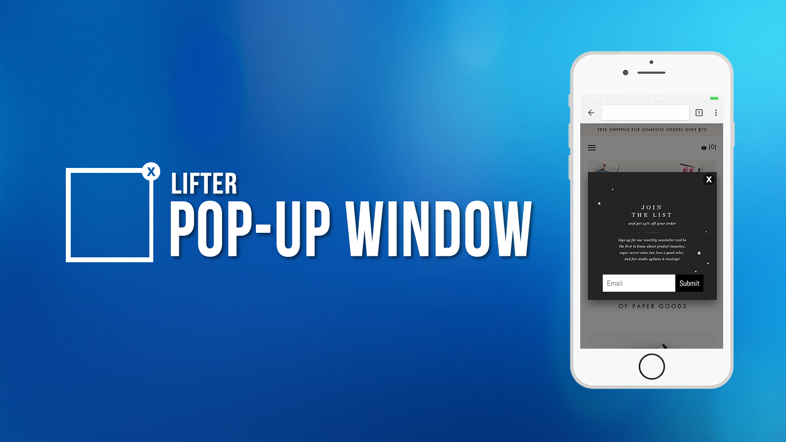 Lifter Pop‑Up Window Screenshot