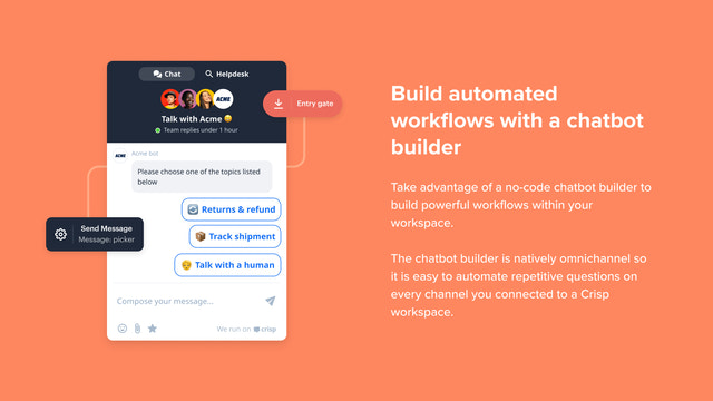 Chatbot for Shopify online store - Crisp